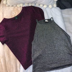 Divided and Wild Fable glitter crop tops